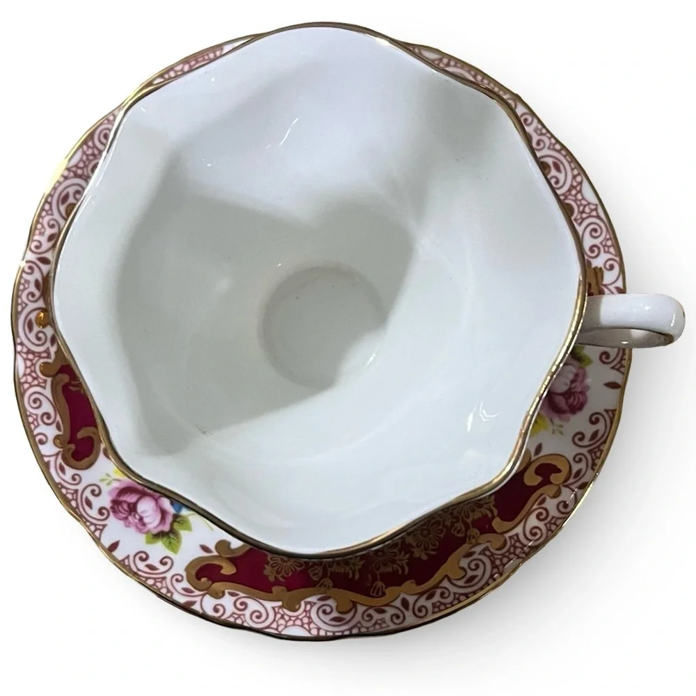 Vintage Salisbury Bone China “Versailles” Teacup and Saucer Set